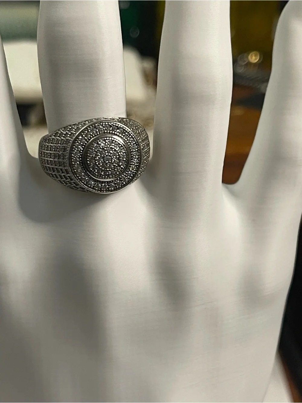 Men Iced out 925 Sterling Silver pinky Ring size 10, stamped